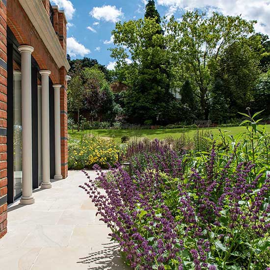 Garden design for a family house in Esher Surrey