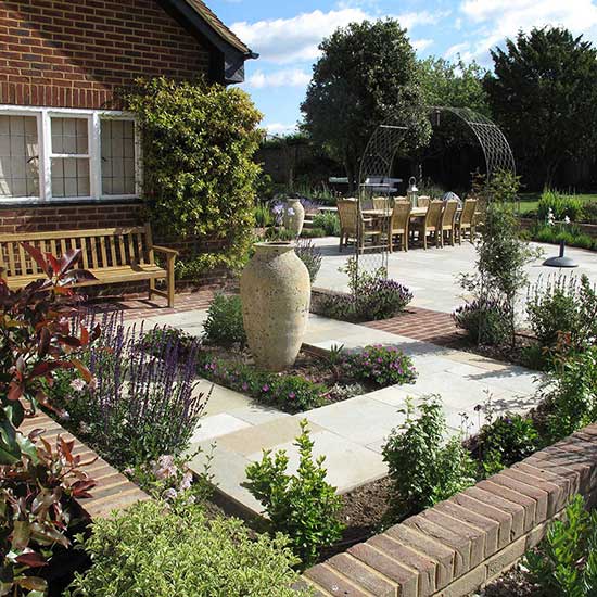 Large country garden design in West Horsley Surrey