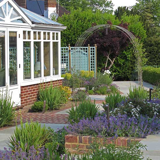 Large country garden design in West Horsley Surrey