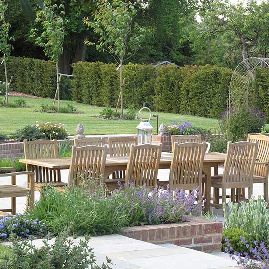 Large country garden design in West Horsley Surrey