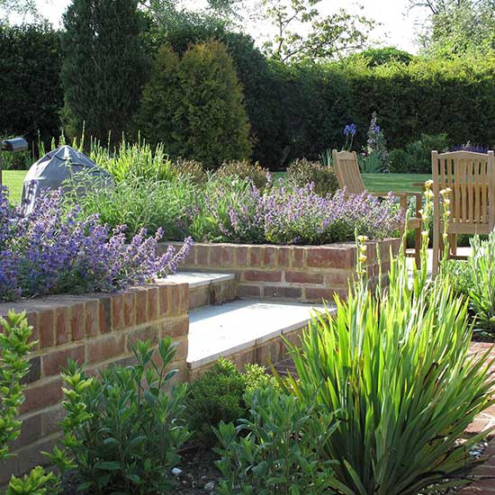 Large country garden design in West Horsley Surrey
