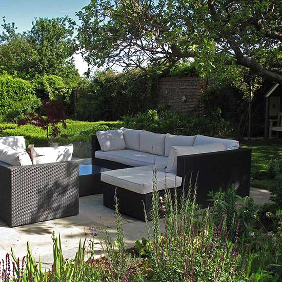 Large country garden design in West Horsley Surrey