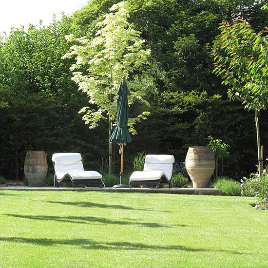 Large country garden design in West Horsley Surrey