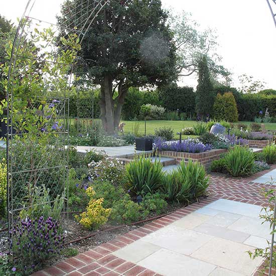 Large country garden design in West Horsley Surrey