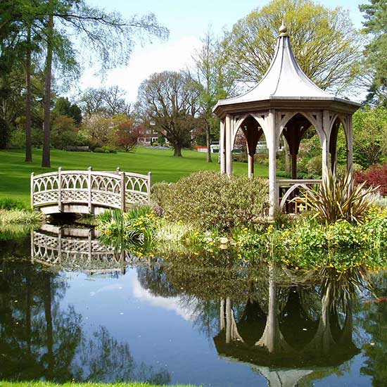 Water garden design for a house in Weybridge Surrey