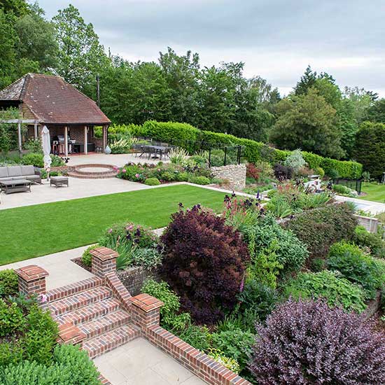 Garden design for a family house in Woking Surrey