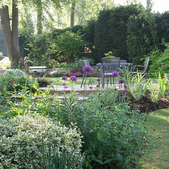 Shady garden design in Godalming Surrey