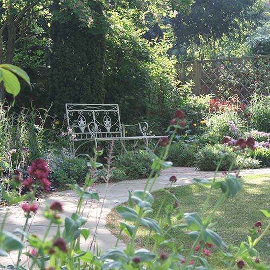 Shady garden design in Godalming Surrey